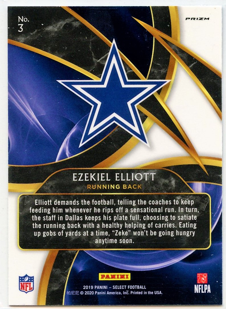 EZEKIEL ELLIOTT PRIZM CARD JERSEY #21 REFRACTOR COWBOYS 2019 Donruss ELITE  DECK