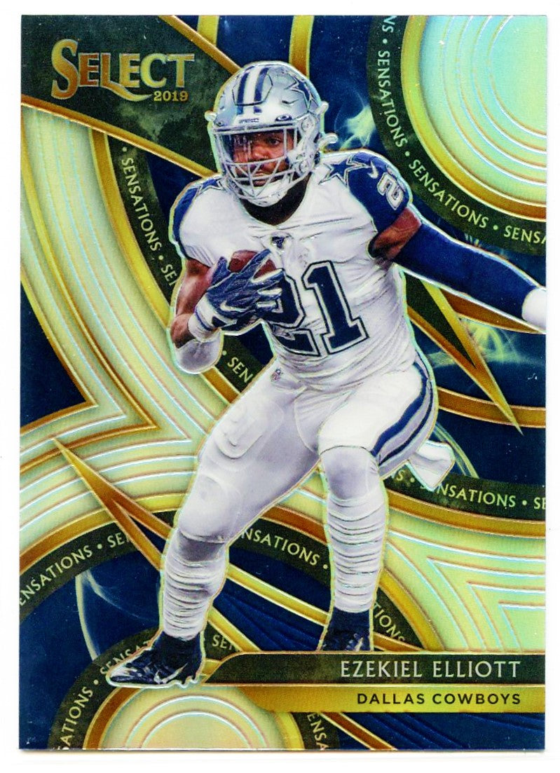 EZEKIEL ELLIOTT 2021 Panini Mosaic OVERDRIVE BLUE PRIZM #/99 COWBOYS 