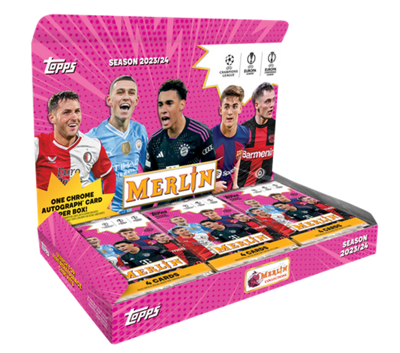 2023-24 Topps Chrome Merlin UEFA Club Competitions Soccer Hobby Box **PRESALE