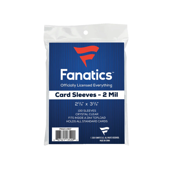 Fanatics Standard Card Soft Sleeves (100 Count Pack)