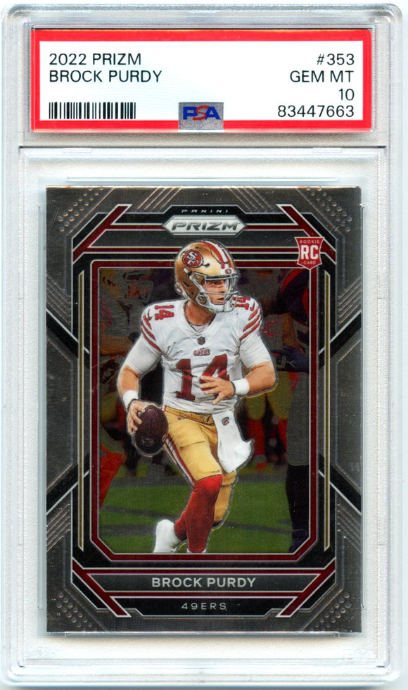 Brock Purdy RC 2022 Panini Prizm Rookie #353 PSA 10