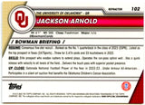 Jackson Arnold RC 2023 Bowman University Chrome Refractor Rookie #102