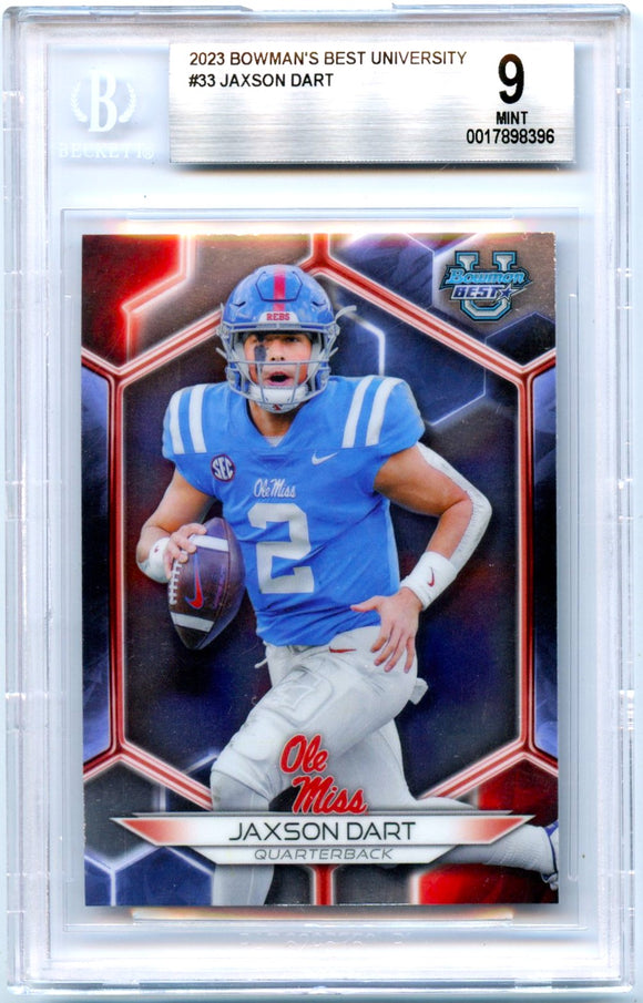 Jaxson Dart RC 2023 Bowman U Best Rookie #33 BGS 9