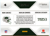 Sanchez Edwards Cotchery 2010 Panini Threads Triple Threat Patch SP 182/200