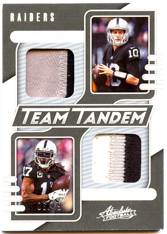 Jimmy Garoppolo Davante Adams 2023 Absolute Team Tandem Dual Silver Patch SP 6/49