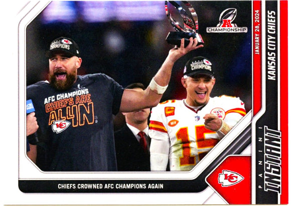 Patrick Mahomes Travis Kelce 2023 Panini Instant Kansas City Chiefs Super Bowl Winners