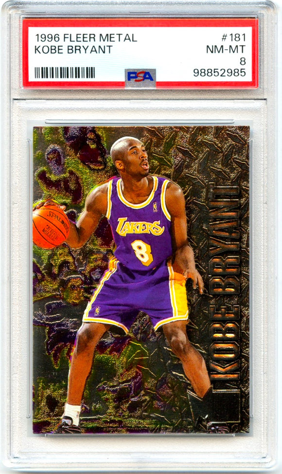 Kobe Bryant RC 1996-97 Fleer Metal Rookie Card #181 PSA 8 NM-MT