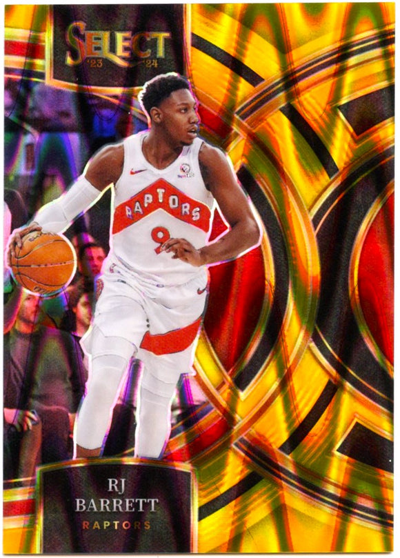 Rj Barrett 2023-24 Panini Select Premier Level Gold Raywave Prizm SP 8/10