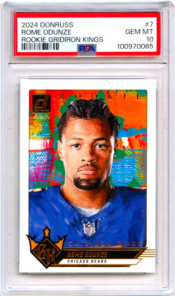 Rome Odunze RC 2024 Donruss Gridiron Kings Rookie #7 PSA 10