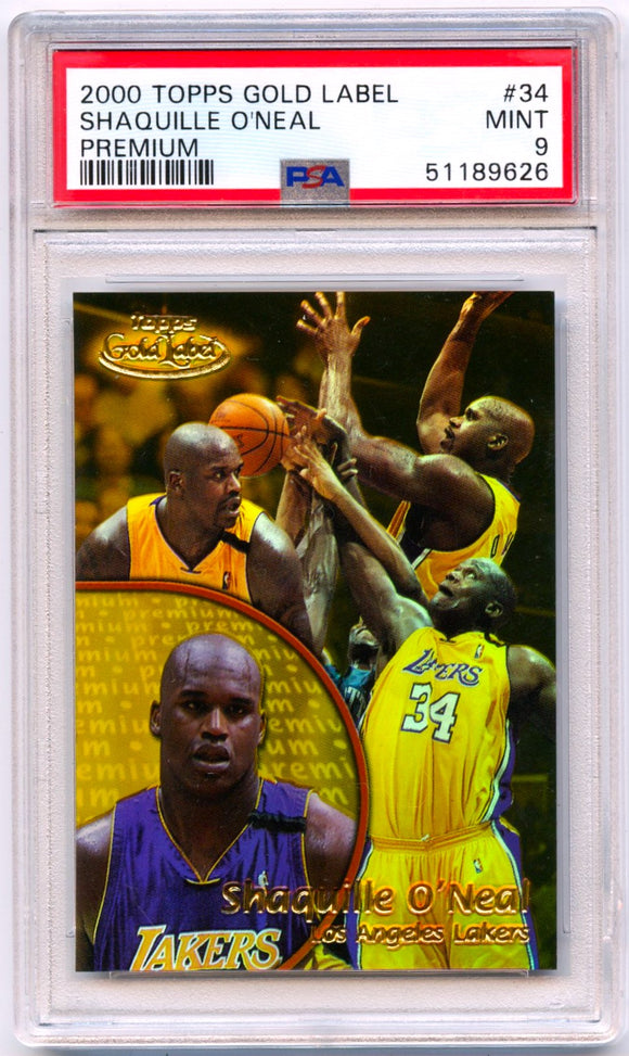 Shaquille O'neal 2000-01 Topps Gold Label Premium SP 601/1000 PSA 9