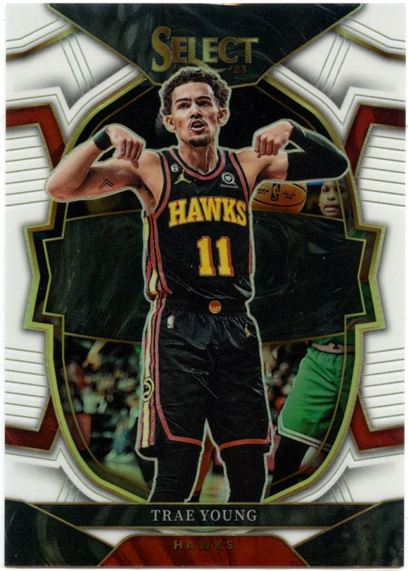 Trae Young 2022-23 Panini Select Concourse White Prizm SP 29/149