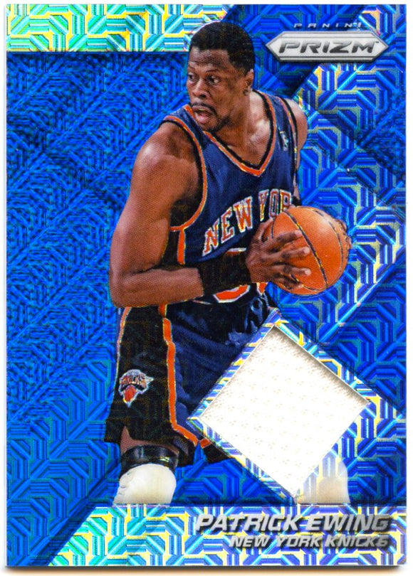 Patrick Ewing 2014-15 Panini Prizm Blue Game Used Jersey Patch SP #42