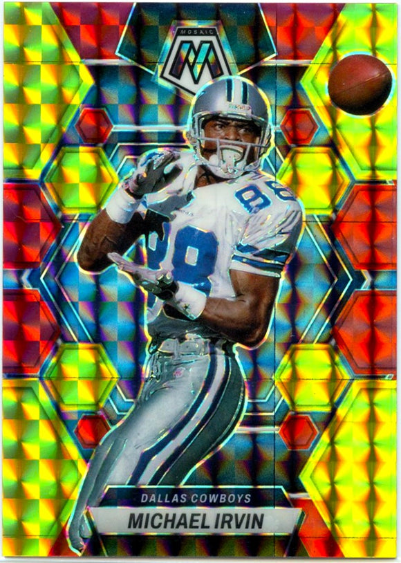 Michael Irvin 2023 Panini Mosaic Red Yellow Fusion Choice SP 59/80