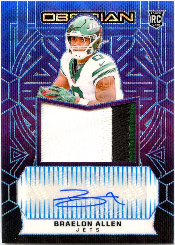 Braelon Allen RC 2024 Panini Obsidian Deep Sea Mojo FOTL Rookie Patch Auto SP 16/49