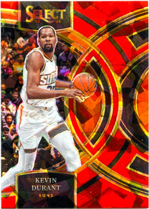 Kevin Durant 2023-24 Panini Select Premier Level Red Cracked Ice #199