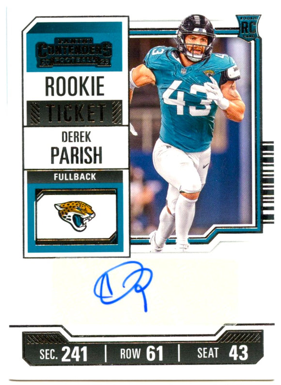 Derek Parish RC 2023 Panini Contenders Rookie Ticket Auto #179