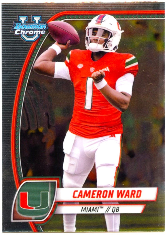 Cameron Ward RC 2024 Bowman University Chrome Rookie #38