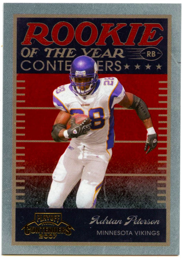 Adrian Peterson RC 2007 Playoff Contenders Rookie Of The Year Contenders SP 275/1000