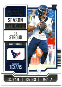 Cj Stroud RC 2023 Panini Contenders Season Ticket Rookie #40