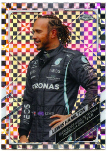 Lewis Hamilton 2021 Topps Chrome F1 Checker Flag Refractor #40