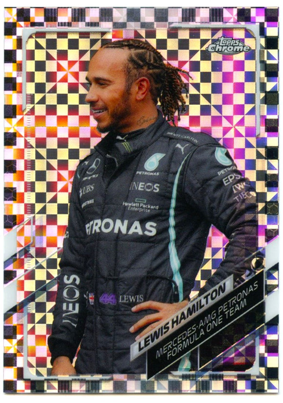 Lewis Hamilton 2021 Topps Chrome F1 Checker Flag Refractor #40