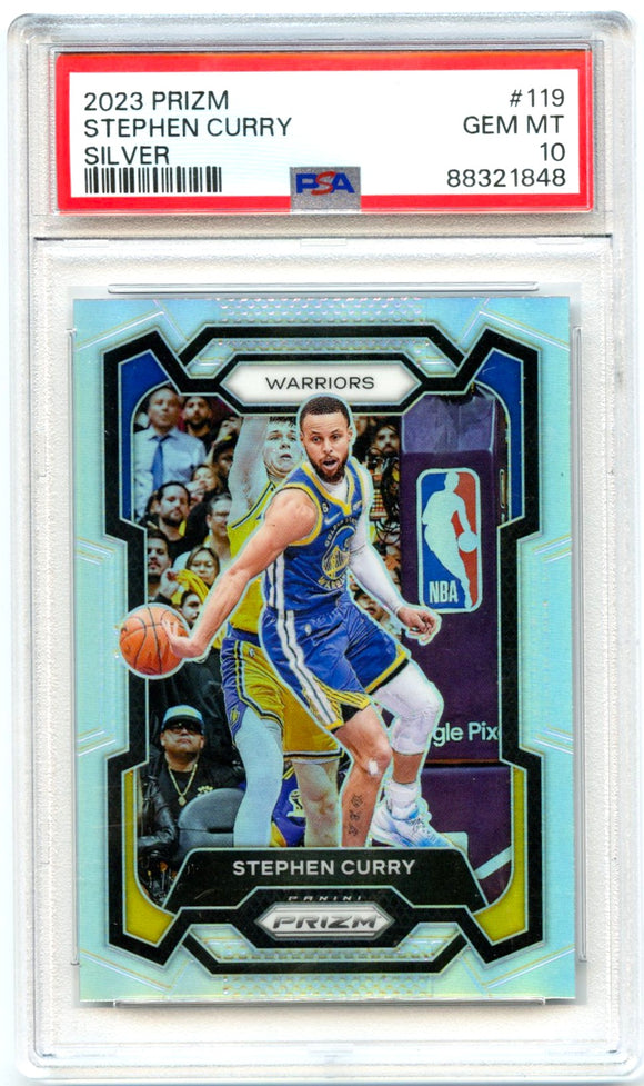 Stephen Curry 2023-24 Panini Prizm Silver #119 PSA 10 Gem Mint