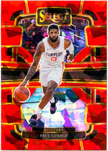 Paul George 2023-24 Panini Select Concourse Red Cracked Ice #14