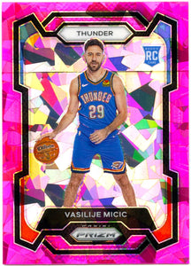 Vasilije Micic RC 2023-24 Panini Prizm Pink Cracked Ice Rookie #297