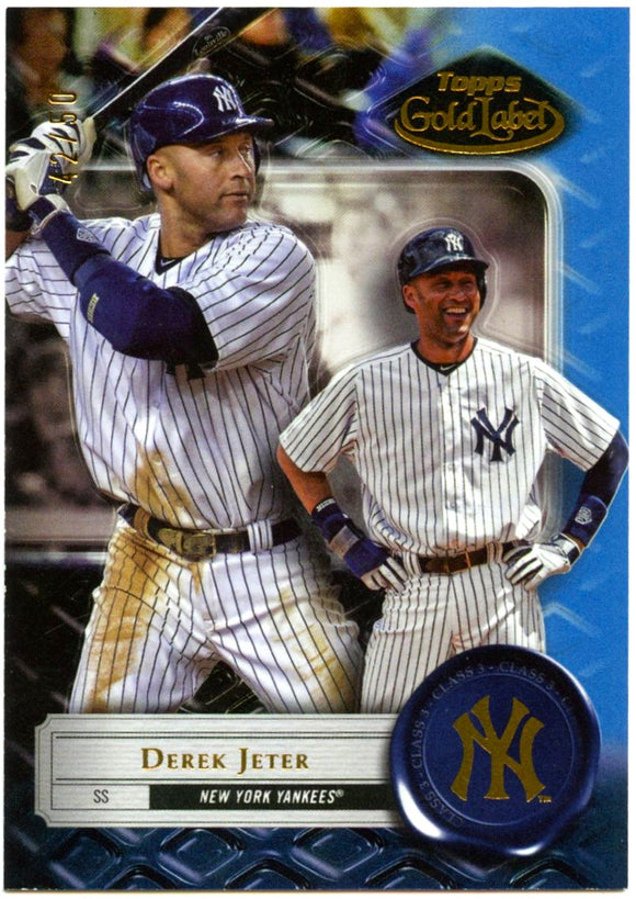 Derek Jeter 2022 Topps Gold Label Blue Refractor SP 42/50