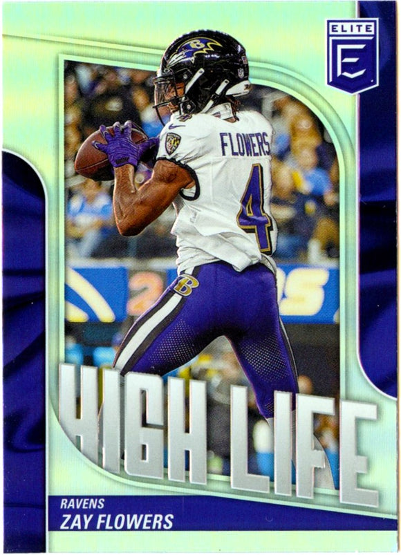 Zay Flowers 2024 Panini Donruss Elite High Life #8