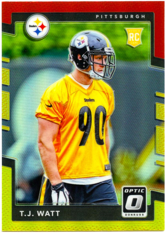 Tj Watt RC 2017 Donruss Optic Red Yellow Rookie Card #122