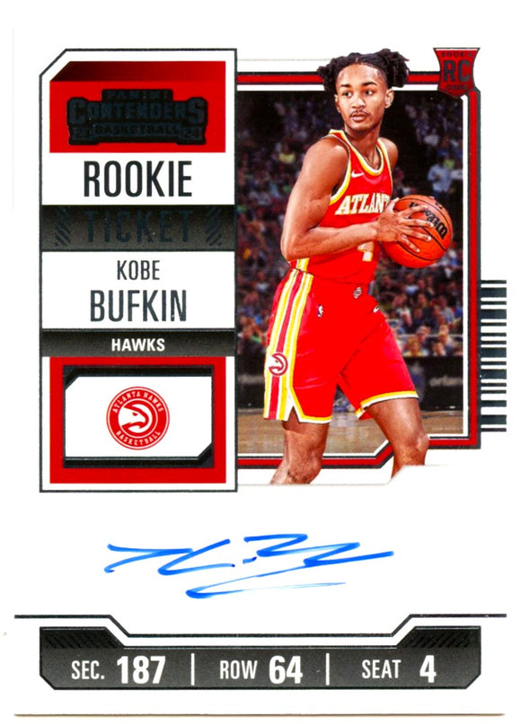 Kobe Bufkin RC 2023-24 Panini Contenders Rookie Ticket Auto #140