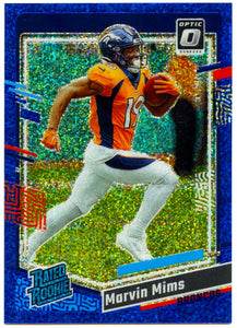 Marvin Mims RC 2023 Donruss Optic Blue Glitter Prizm Rated Rookie #231