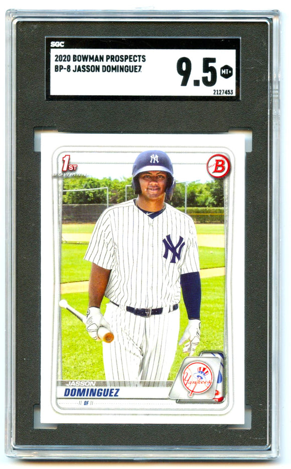 Jasson Dominguez RC 2020 1st Bowman Paper Prospect Rookie SGC 9.5