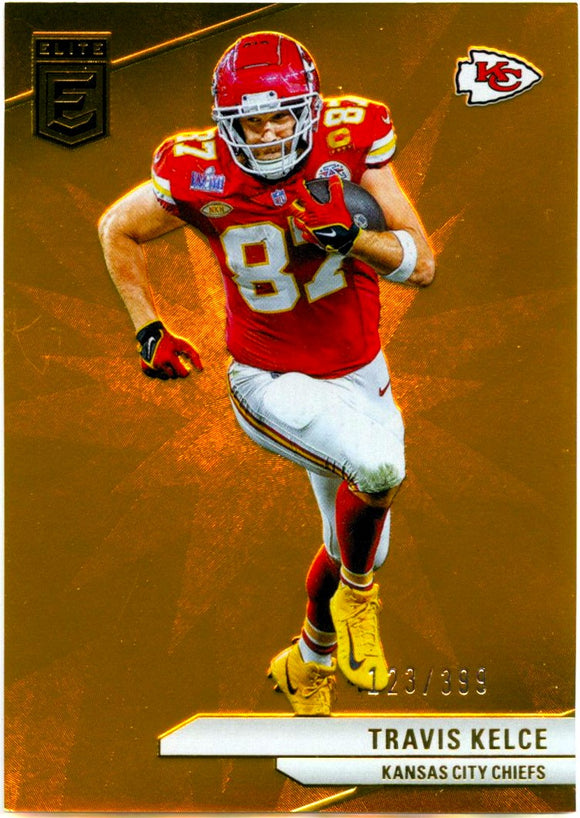 Travis Kelce 2024 Donruss Elite Orange SP 123/399