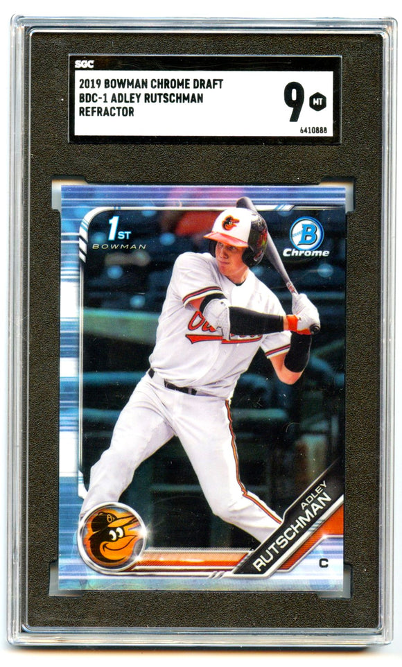 Adley Rutschman RC 2019 1st Bowman Chrome Refractor Prospect Rookie SGC 9