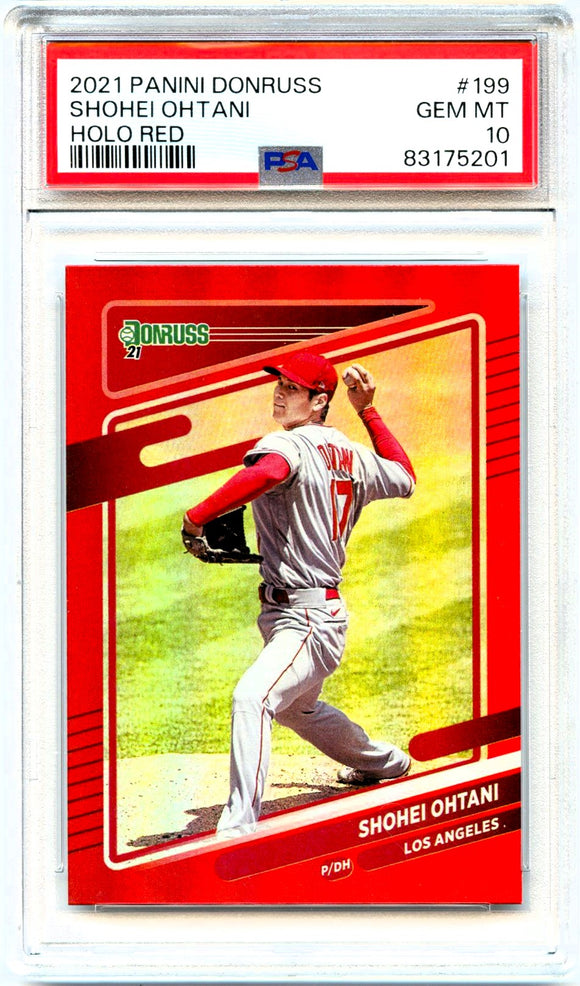 Shohei Ohtani 2021 Donruss Holo Red #199 PSA 10