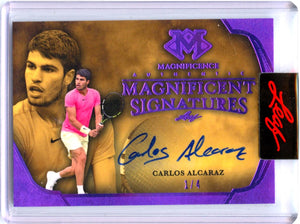 Carlos Alcaraz 2023 Leaf Magnificence Magnificent Purple Auto SP 1/4