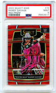 Macho Man Randy Savage 2022 Panini Select WWE Concourse Red SP 59/249 PSA 9