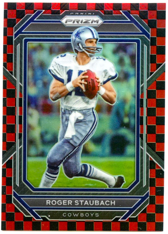 Roger Staubach 2022 Panini Prizm Red Black Checker #84