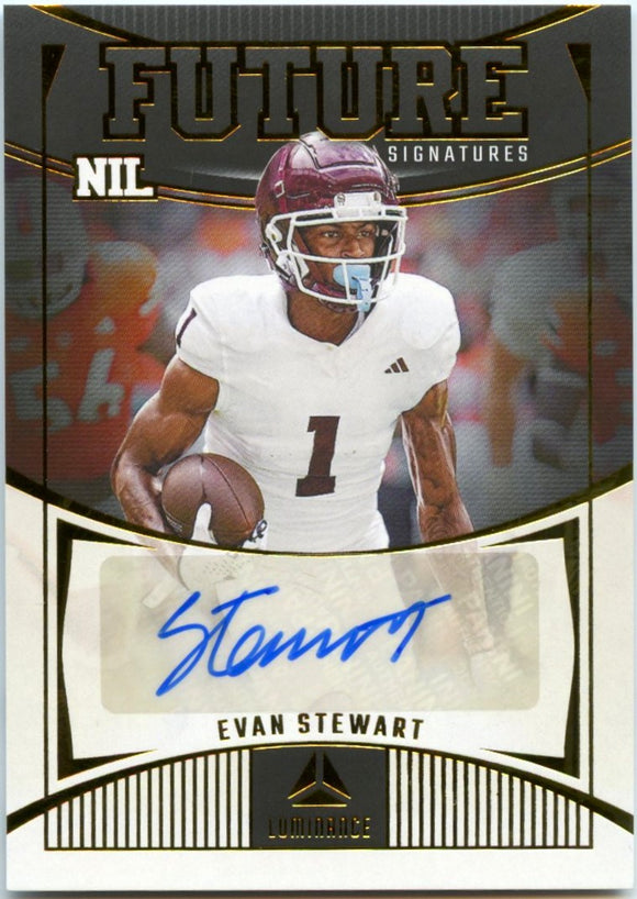 Evan Stewart RC 2024 Panini Luminance NIL Future Rookie Auto