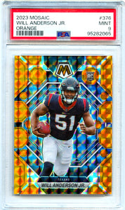 Will Anderson Jr RC 2023 Panini Mosaic Orange Rookie #376 PSA 9