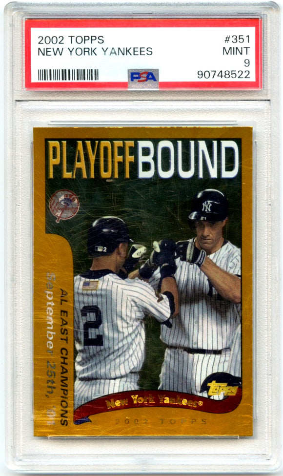 New York Yankees 2002 Topps Baseball Playoff Bound #351 PSA 9