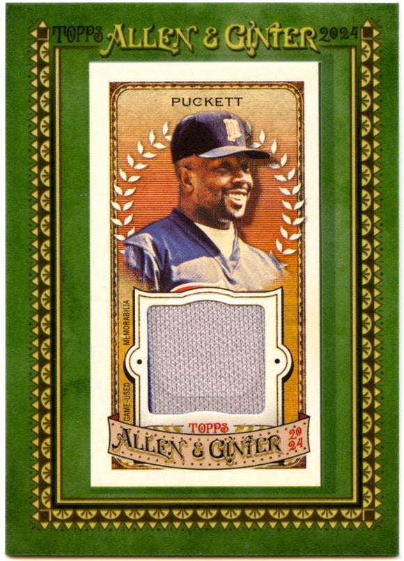 Kirby Puckett 2024 Topps Allen & Ginter Mini Framed Game Used Jersey Patch