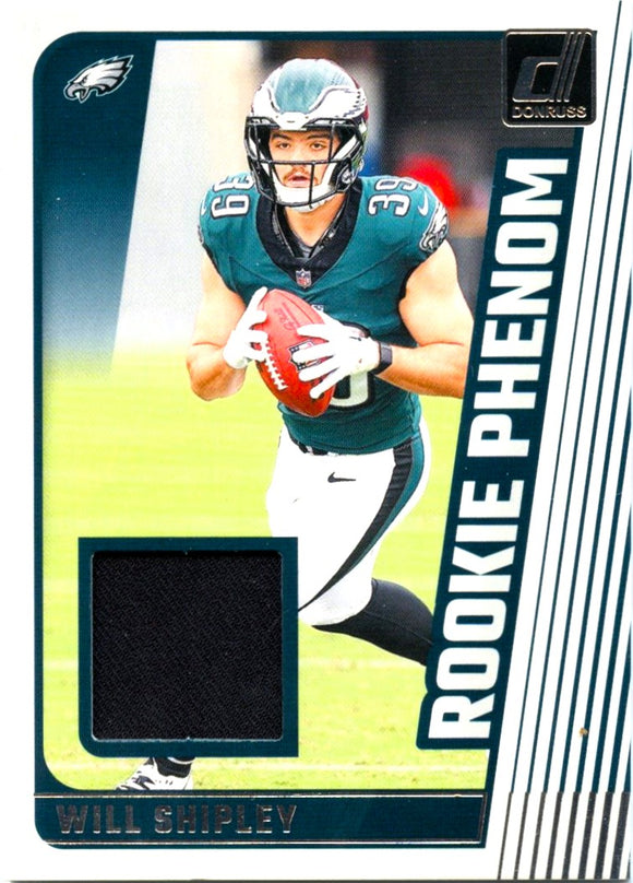 Will Shipley RC 2024 Donruss Rookie Phenom Jersey Patch