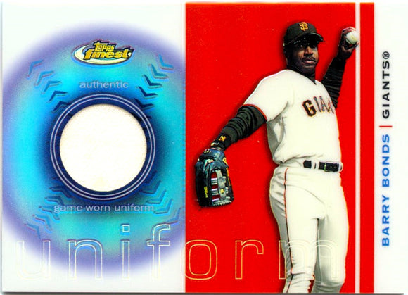 Barry Bonds 2003 Topps Finest Uniforms Game Used Jersey Patch