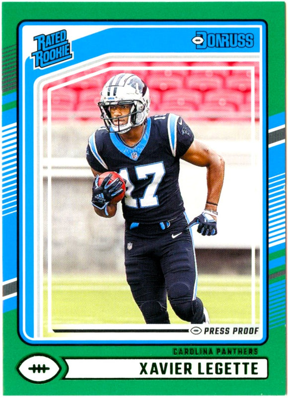 Xavier Legette RC 2024 Donruss Green Press Proof Rated Rookie #323