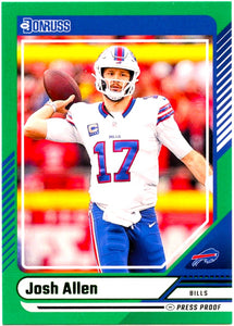 Josh Allen 2024 Donruss Green Press Proof #300