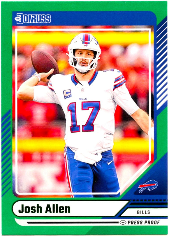 Josh Allen 2024 Donruss Green Press Proof #300