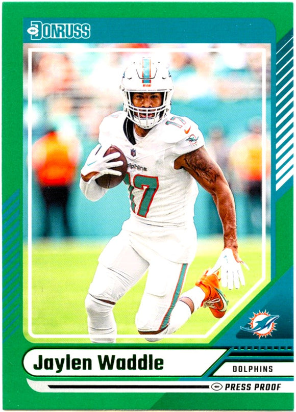 Jaylen Waddle 2024 Donruss Green Press Proof #125